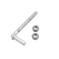 Chain Link 1/2" x 4 1/2" Male J-Bolt Gate Hinge w/ 2 Nuts (Galvanized Steel)