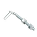 Chain Link 5/8" x 6" Male J-Bolt Gate Hinge w/ 2 Nuts - Male (Galvanized Steel)