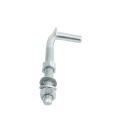 Chain Link 5/8" x 6" Male J-Bolt Gate Hinge w/ 2 Nuts - Male (Galvanized Steel)