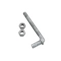 Chain Link 5/8" x 6" Male J-Bolt Gate Hinge w/ 2 Nuts - Male (Galvanized Steel)
