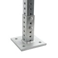1 3/4" x 1 3/4" Square Sign Post Floor Anchor Flange Sign Post Mounting Base (Hot Dip Galvanized Steel)