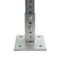 1 3/4" x 1 3/4" Square Sign Post Floor Anchor Flange Sign Post Mounting Base (Hot Dip Galvanized Steel)