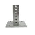 1 3/4" x 1 3/4" Square Sign Post Floor Anchor Flange Sign Post Mounting Base (Hot Dip Galvanized Steel) (Default)