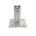 2" x 2" Square Sign Post Floor Anchor Flange Sign Post Mounting Base (Hot Dip Galvanized Steel) (Default)
