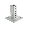 2" x 2" Square Sign Post Floor Anchor Flange Sign Post Mounting Base (Hot Dip Galvanized Steel) (Default)