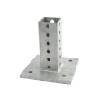 2" x 2" Square Sign Post Floor Anchor Flange Sign Post Mounting Base (Hot Dip Galvanized Steel) (Default)