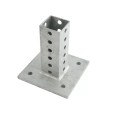 2" x 2" Square Sign Post Floor Anchor Flange Sign Post Mounting Base (Hot Dip Galvanized Steel) (Default)