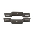 2 1/2" Post x 1 1/2" Rail Square Ornamental Fence Line Bracket Black (Set) - Steel - Compare to Ameristar (Square Fittings)