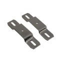 2 1/2" Post x 1 1/2" Rail Square Ornamental Fence Line Bracket Black (Set) - Steel - Compare to Ameristar (Square Fittings)
