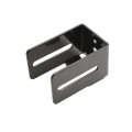 2" Rail Square Universal Fence Flat Wall Mount Bracket Black - Steel (Square Fittings)