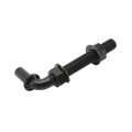 Chain Link 5/8" x 5" Male J-Bolt with Weld on Barrel Hinge with Ball Bearings and Grease Zerk (Zinc and Powder Coated Black)