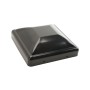 6" Square Powder-Coated Black Steel Dome Cap Galvanized Steel (Black) - Square Post Caps 6x6