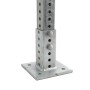 2" x 2" Square Sign Post Floor Anchor Flange Sign Post Mounting Base  (Hot Dip Galvanized Steel)