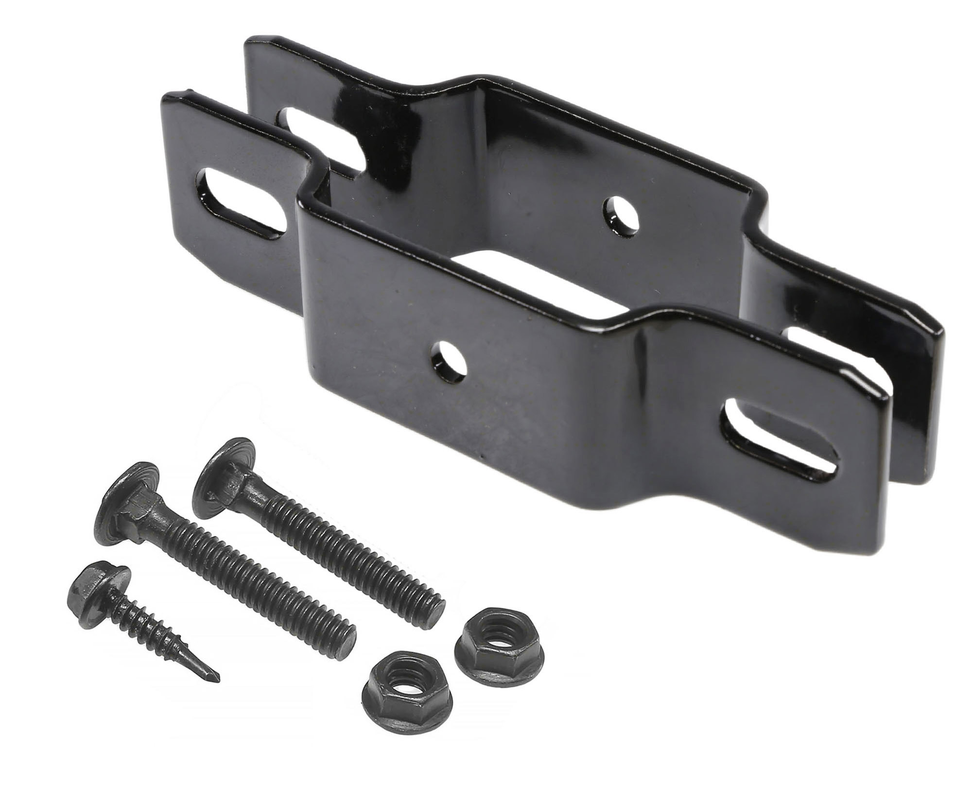  Sq. Steel Ornamental Fence Line Bracket Black