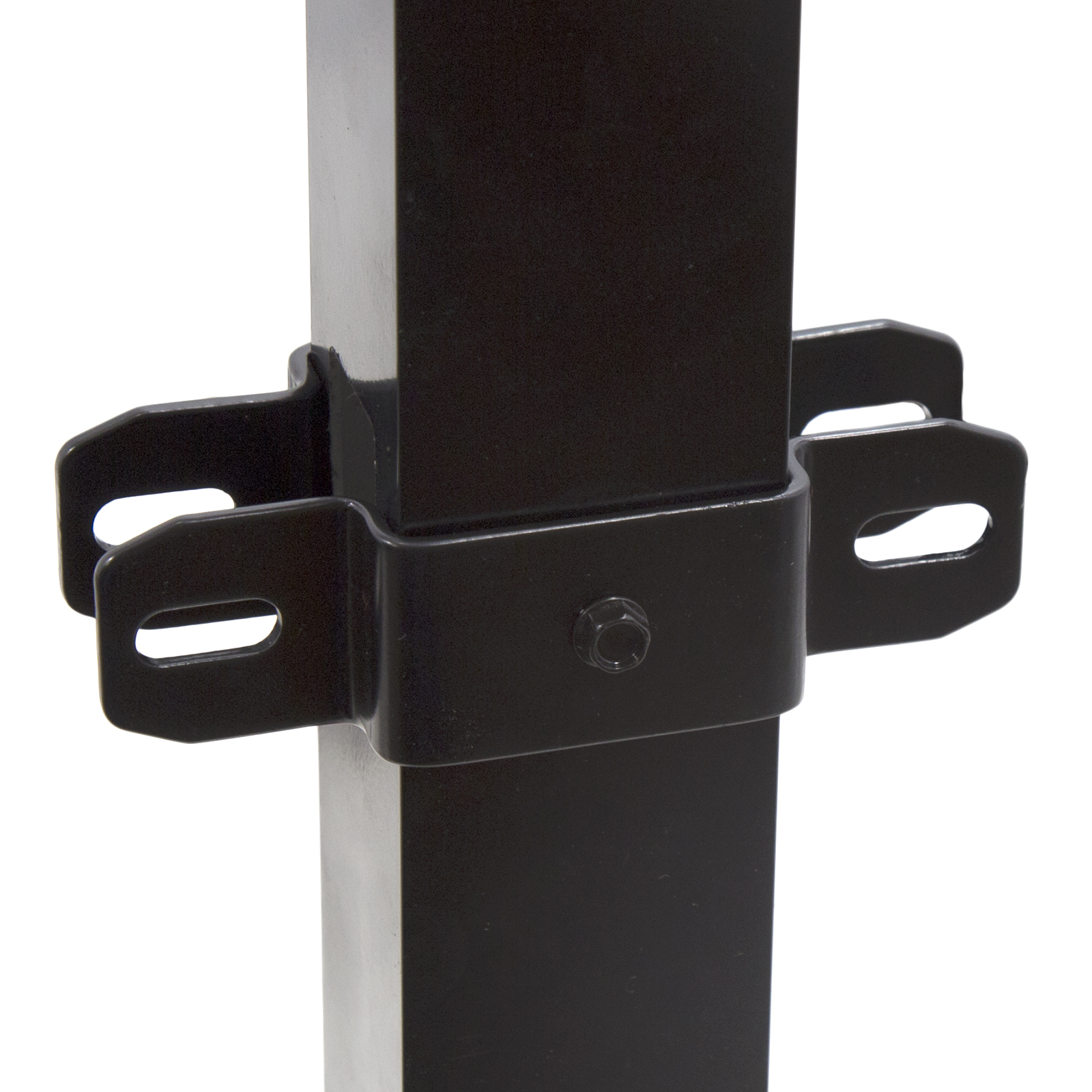 Black Post Bracket for Wrought Iron Fence