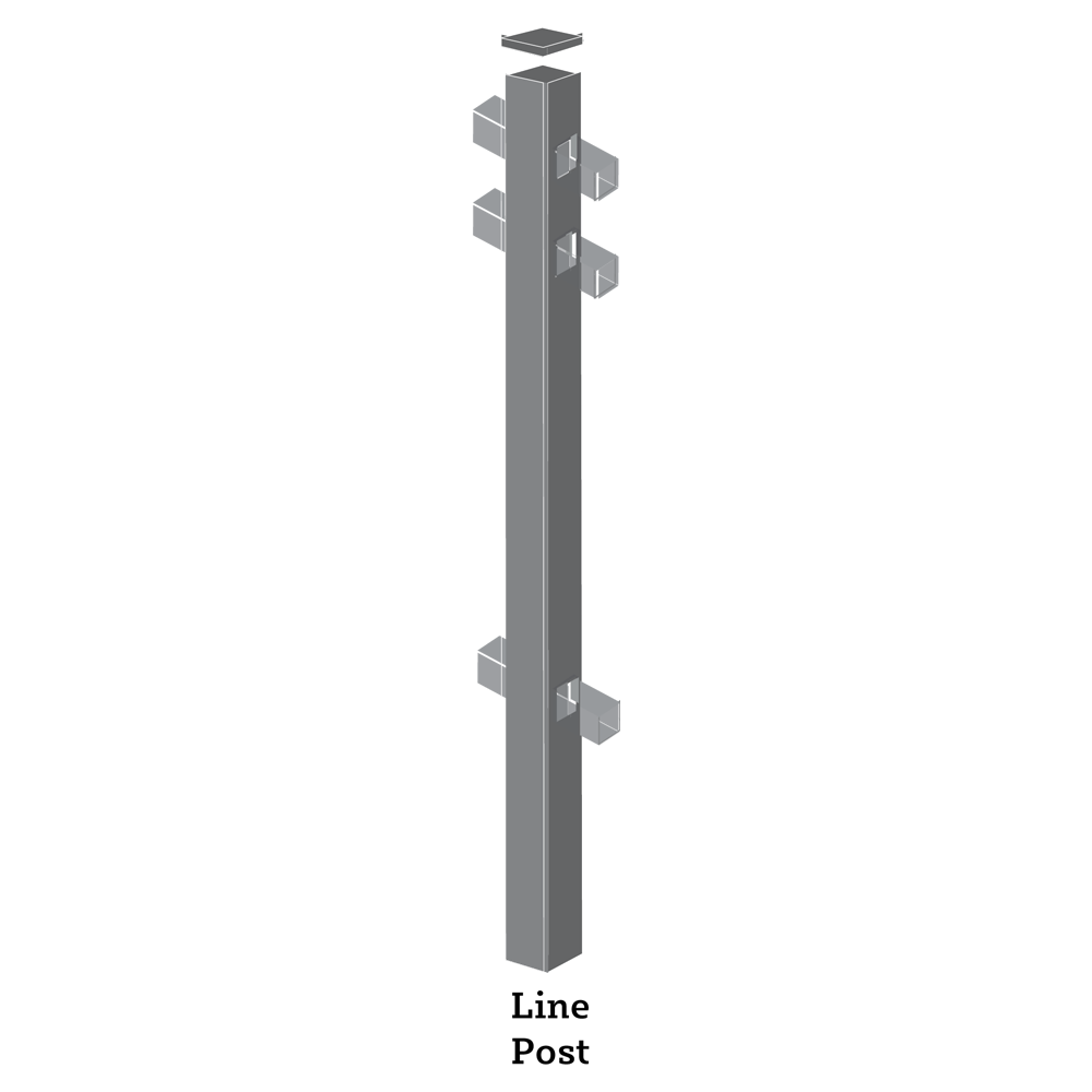 End Post showing all of the different mounting holes